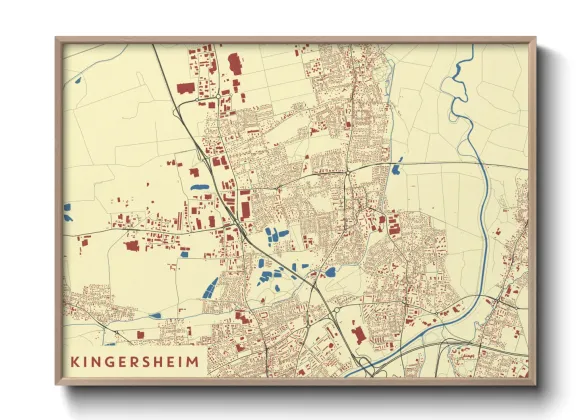Une affiche de carte sur Kingersheim