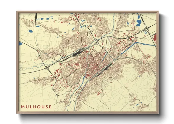 Une affiche de carte sur Mulhouse