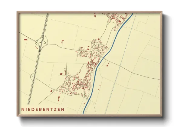 Une affiche de carte sur Niederentzen