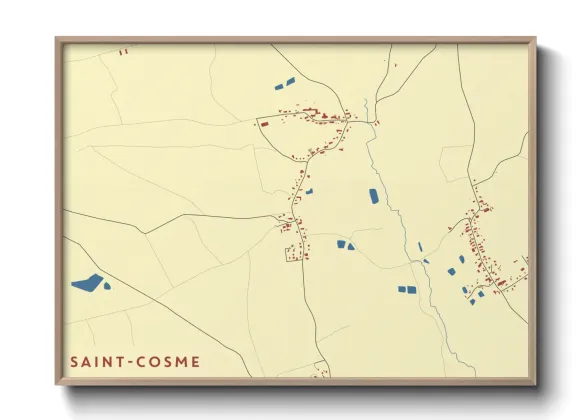 Une affiche de carte sur Saint-Cosme