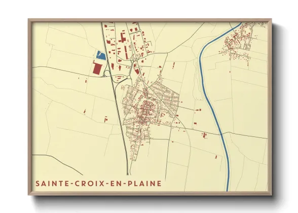 Une affiche de carte sur Sainte-Croix-en-Plaine