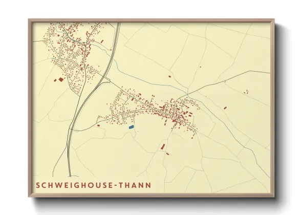 Une affiche de carte sur Schweighouse-Thann