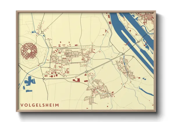 Une affiche de carte sur Volgelsheim