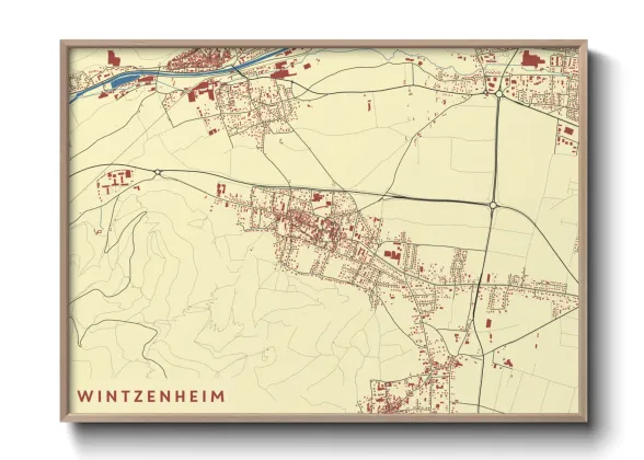 Une affiche de carte sur Wintzenheim