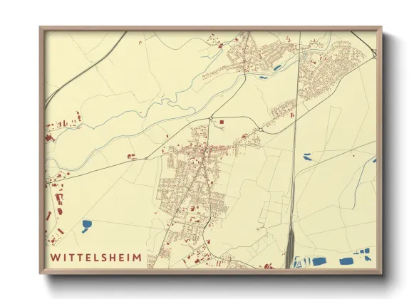 Une affiche de carte sur Wittelsheim