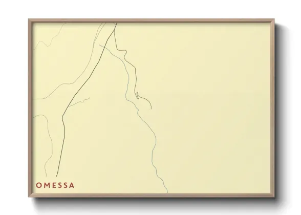 Une affiche de carte sur Omessa