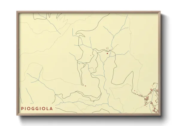 Une affiche de carte sur Pioggiola