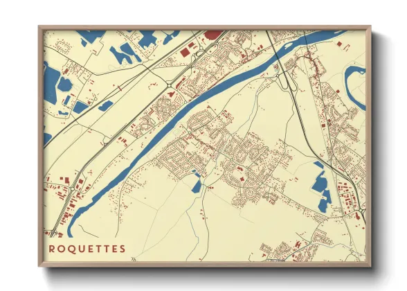 Une affiche de carte sur Roquettes