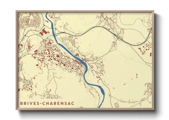 Une affiche de carte sur Brives-Charensac