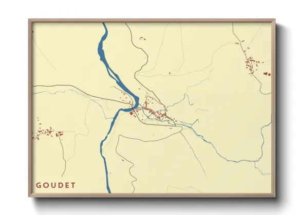 Une affiche de carte sur Goudet