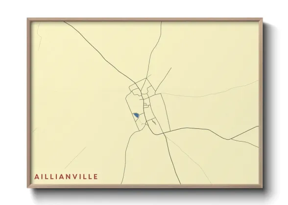 Une affiche de carte sur Aillianville