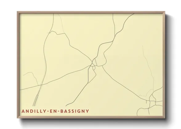 Une affiche de carte sur Andilly-en-Bassigny