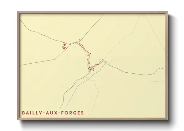Une affiche de carte sur Bailly-aux-Forges