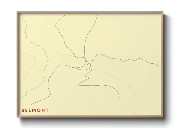 Une affiche de carte sur Belmont
