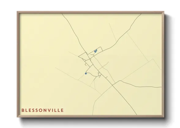 Une affiche de carte sur Blessonville