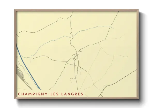 Une affiche de carte sur Champigny-lès-Langres