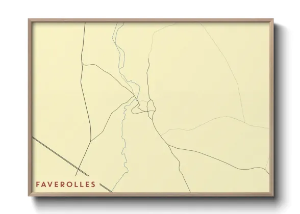 Une affiche de carte sur Faverolles