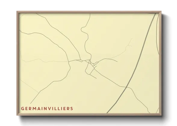 Une affiche de carte sur Germainvilliers