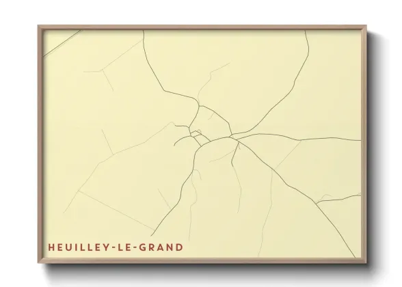 Une affiche de carte sur Heuilley-le-Grand