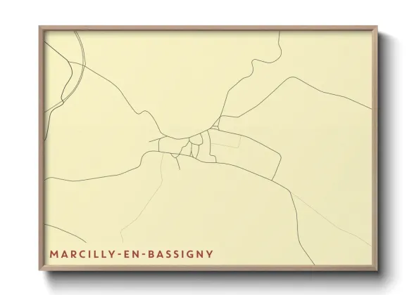Une affiche de carte sur Marcilly-en-Bassigny