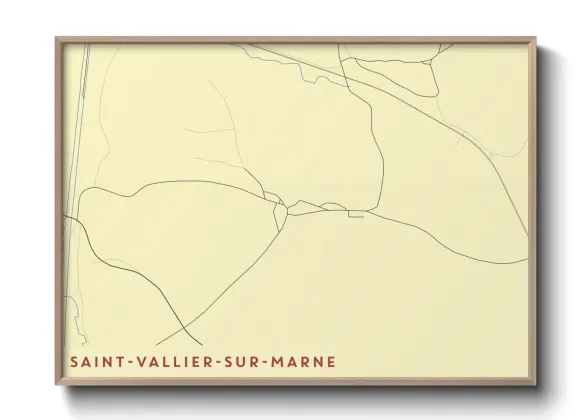 Une affiche de carte sur Saint-Vallier-sur-Marne