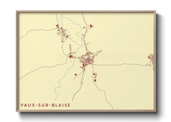 Une affiche de carte sur Vaux-sur-Blaise