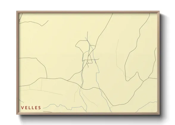 Une affiche de carte sur Velles