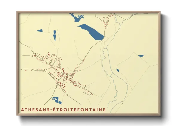 Une affiche de carte sur Athesans-Étroitefontaine
