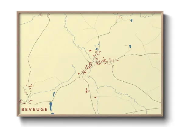Une affiche de carte sur Beveuge