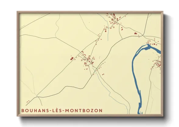 Une affiche de carte sur Bouhans-lès-Montbozon