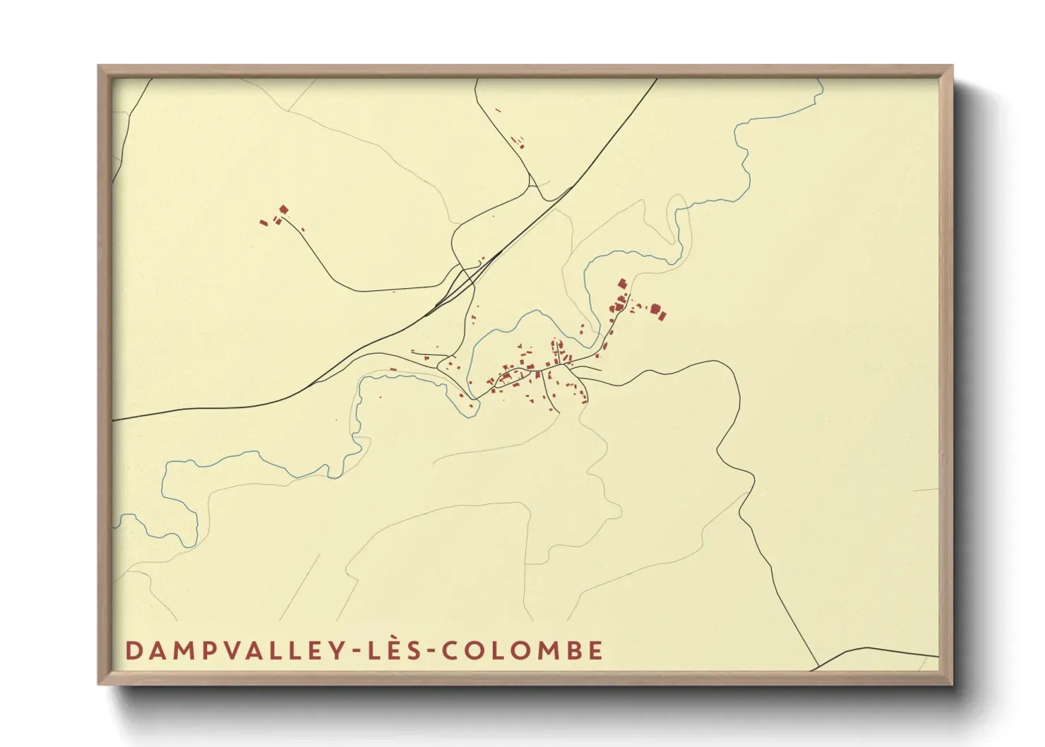 Un poster carteDampvalley-lès-Colombe