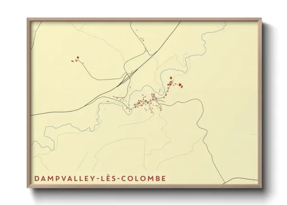 Une affiche de carte sur Dampvalley-lès-Colombe