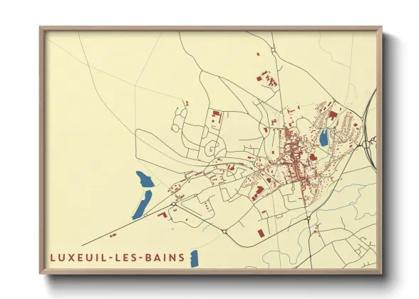 Une affiche de carte sur Luxeuil-les-Bains