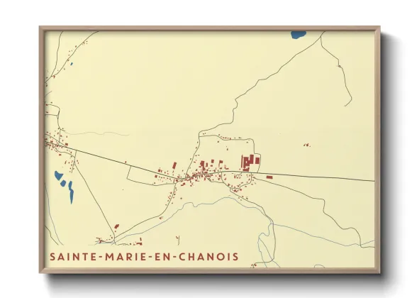 Une affiche de carte sur Sainte-Marie-en-Chanois