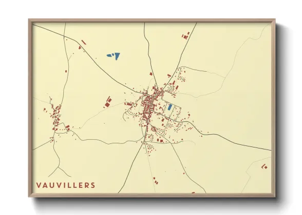 Une affiche de carte sur Vauvillers