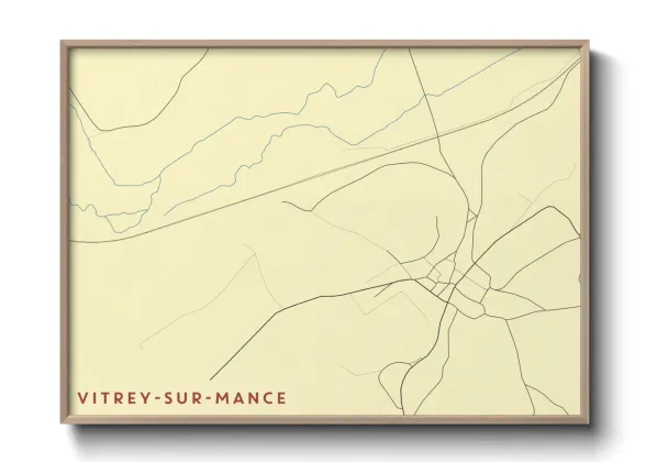 Une affiche de carte sur Vitrey-sur-Mance