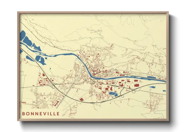 Une affiche de carte sur Bonneville