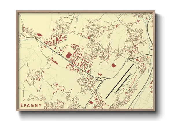 Une affiche de carte sur Épagny