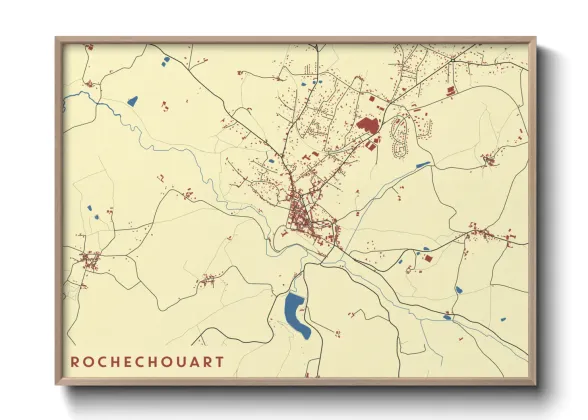 Une affiche de carte sur Rochechouart