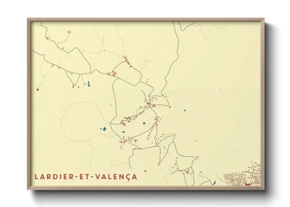 Une affiche de carte sur Lardier-et-Valença