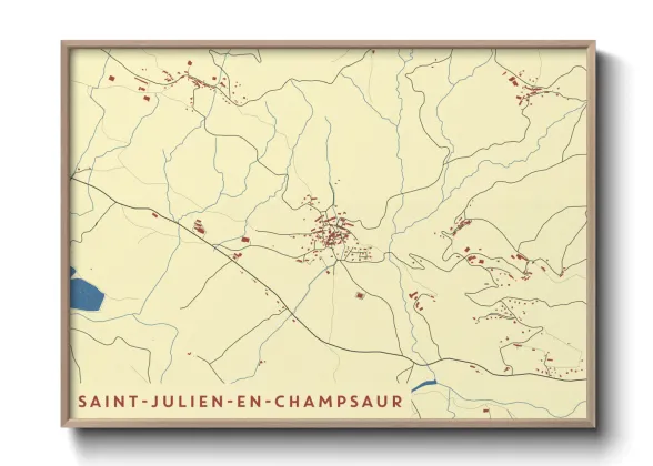 Une affiche de carte sur Saint-Julien-en-Champsaur