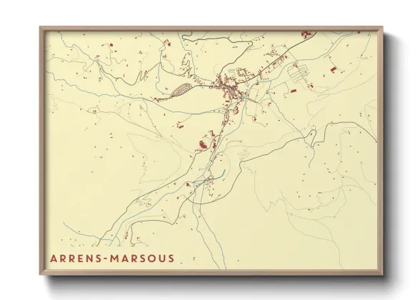 Une affiche de carte sur Arrens-Marsous