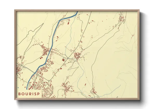 Une affiche de carte sur Bourisp