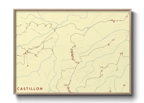 Une affiche de carte sur Castillon