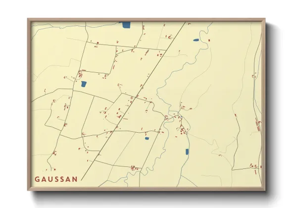Une affiche de carte sur Gaussan