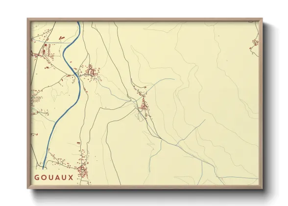 Une affiche de carte sur Gouaux