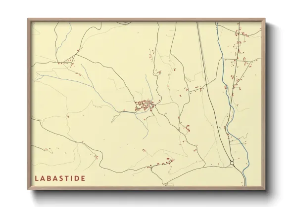 Une affiche de carte sur Labastide
