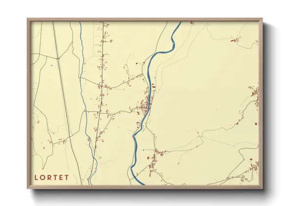 Une affiche de carte sur Lortet