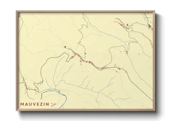 Une affiche de carte sur Mauvezin