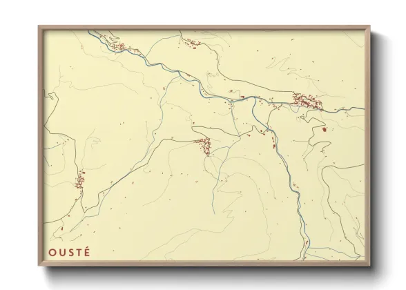 Une affiche de carte sur Ousté